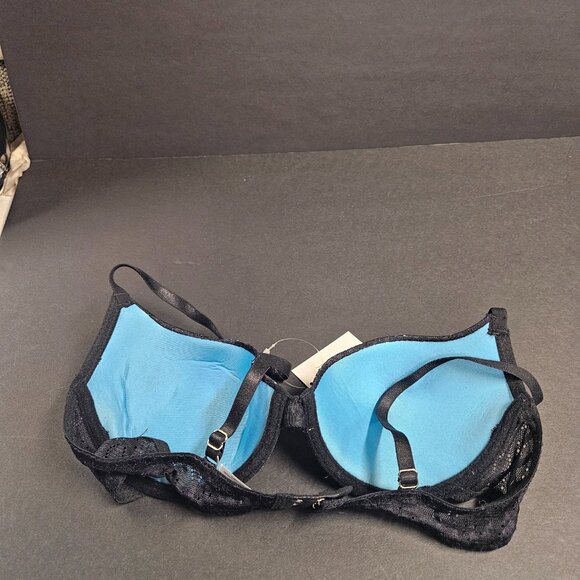 Hers by Herman 34B Turquoise with black lace bra - Picture 2 of 4